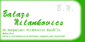 balazs milankovics business card